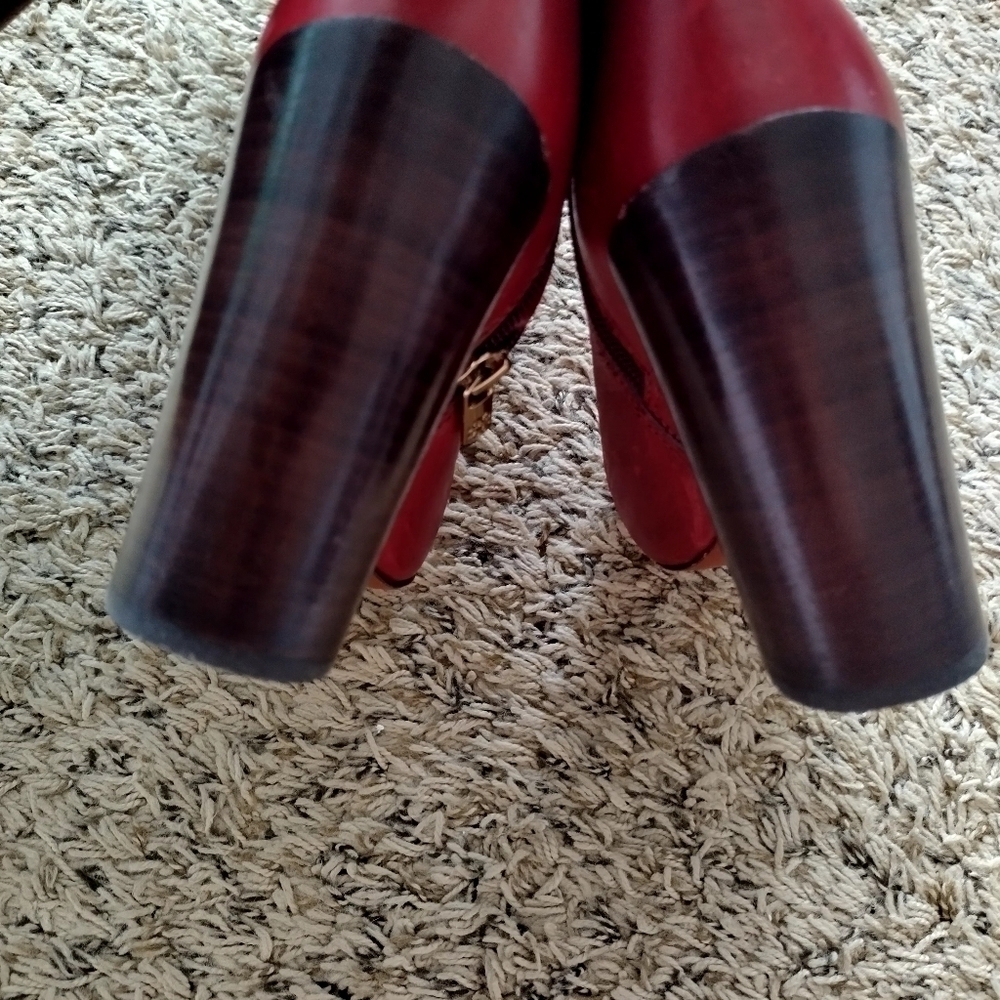 Tory Burch Two Tone Color Block Leather Alicia Mid Calf Boots sz 7 - Picture 9 of 10